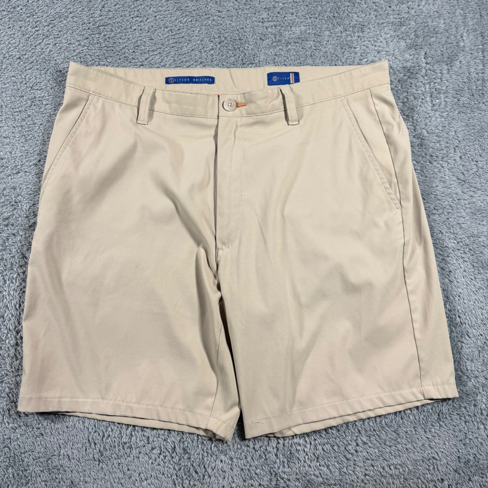 Stitch Britches Tech Short Golf Mens 36 Tan  Khaki Performance Golfing Stretch